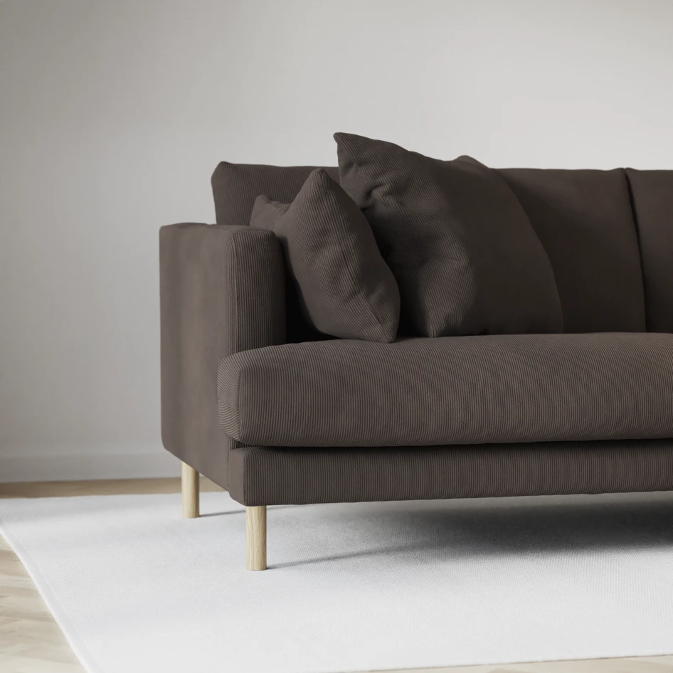 Harper - 3-sits soffa med divan höger - Brun