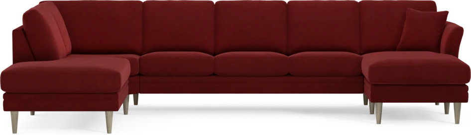 Eden - 3-sits soffa med divan vänster och schäslong höger - Röd