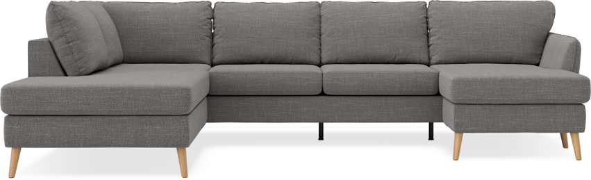 County - 3-sits soffa med divan vänster och schäslong höger - Grå