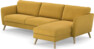 Bridge - 3-sits soffa med schäslong höger - Gul