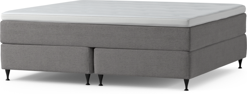 Delux Dream - Kontinentalsäng, dubbelsäng med bäddmadrass och sängben - Grå