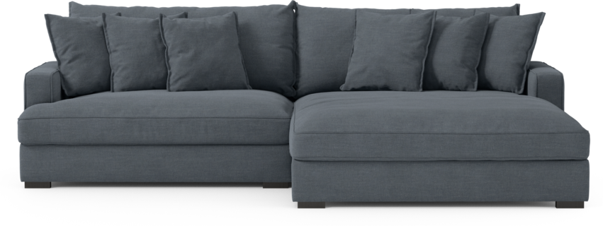 Rossi - 2-sits soffa med schäslong XL höger - Blå