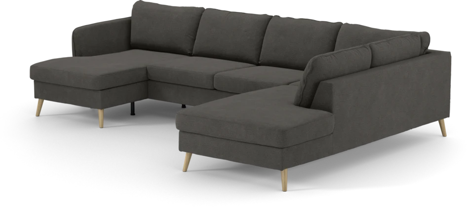 County - 3-sits soffa med schäslong vänster och divan höger - Brun