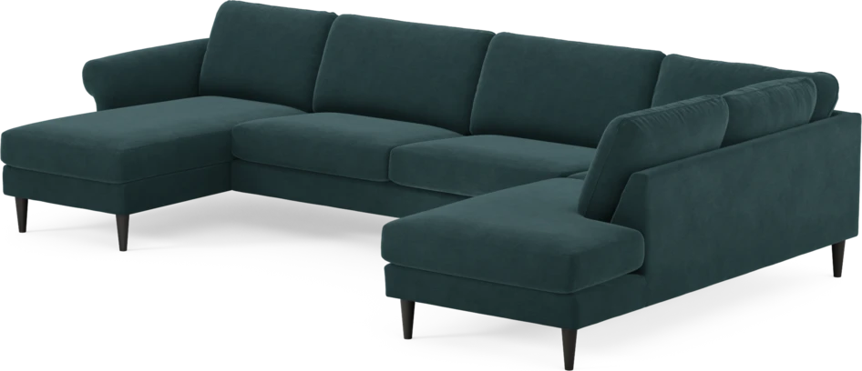 Bridge - 3-sits soffa med schäslong vänster och divan höger - Blå