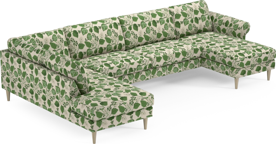 Bridge - 3-sits soffa med divan vänster och schäslong höger - Grön