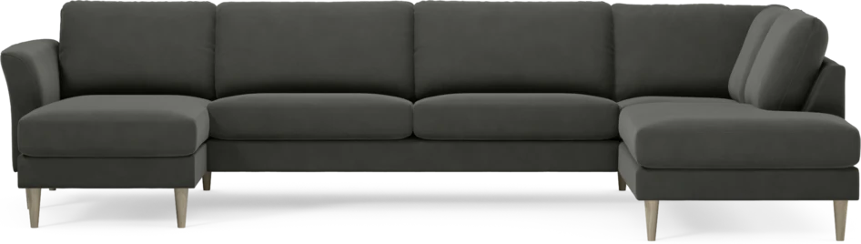 Bridge - 3-sits soffa med schäslong vänster och divan höger - Grå