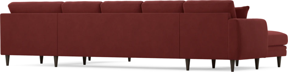 Eden - 3-sits soffa med schäslong vänster och divan höger - Röd