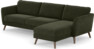 Bridge - 3-sits soffa med schäslong höger - Grön