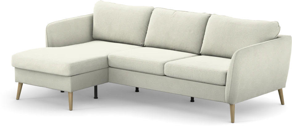 County - 3-sits soffa med flyttbar schäslong - Vit
