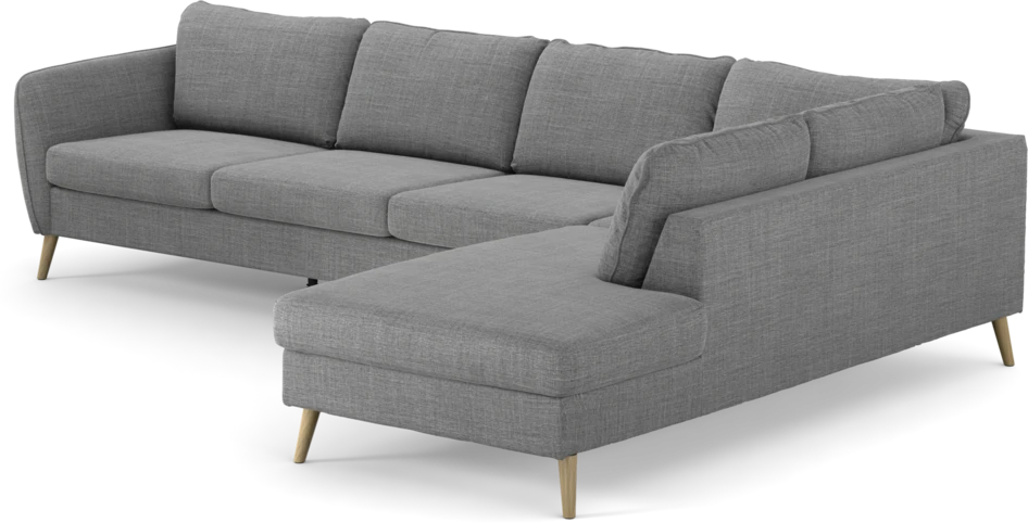 County - 3-sits soffa med divan höger - Grå