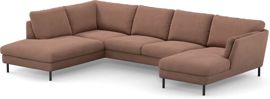 Madison Lux - 2-sits soffa med divan vänster och schäslong höger - Rosa