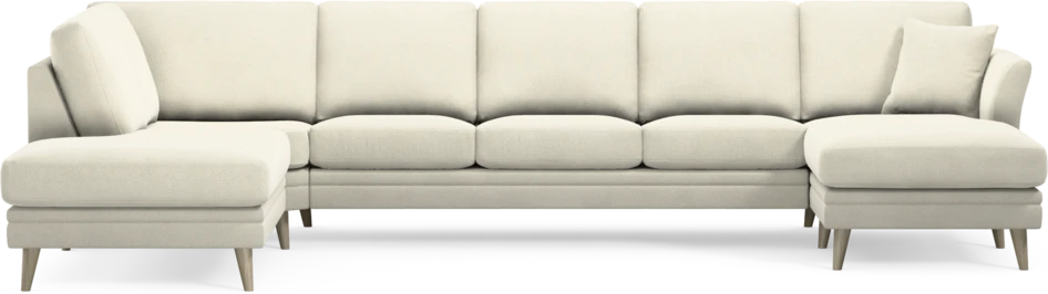 Eden - 3-sits soffa med divan vänster och schäslong höger - Vit