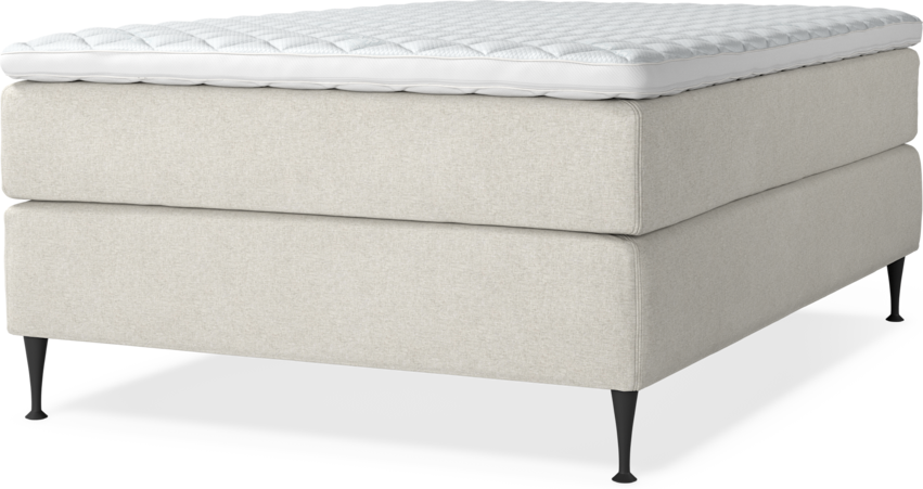 Delux Exclusive - Kontinentalsäng, enkelsäng 140 cm med bäddmadrass - Beige