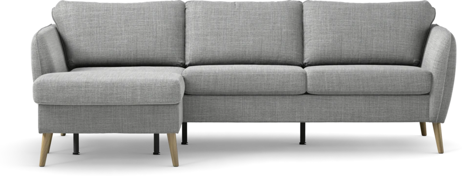 County - 3-sits soffa med flyttbar schäslong - Grå