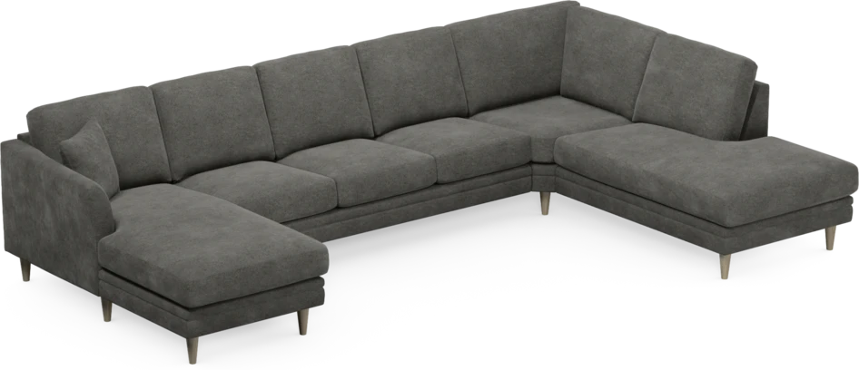 Eden - 3-sits soffa med schäslong vänster och divan höger - Grå