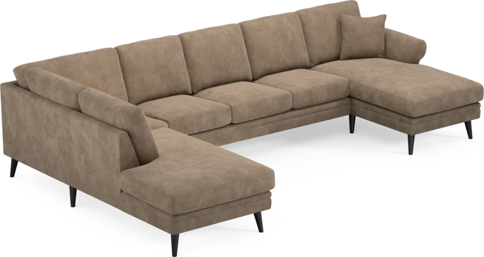 Eden - 3-sits soffa med divan vänster och schäslong höger - Beige