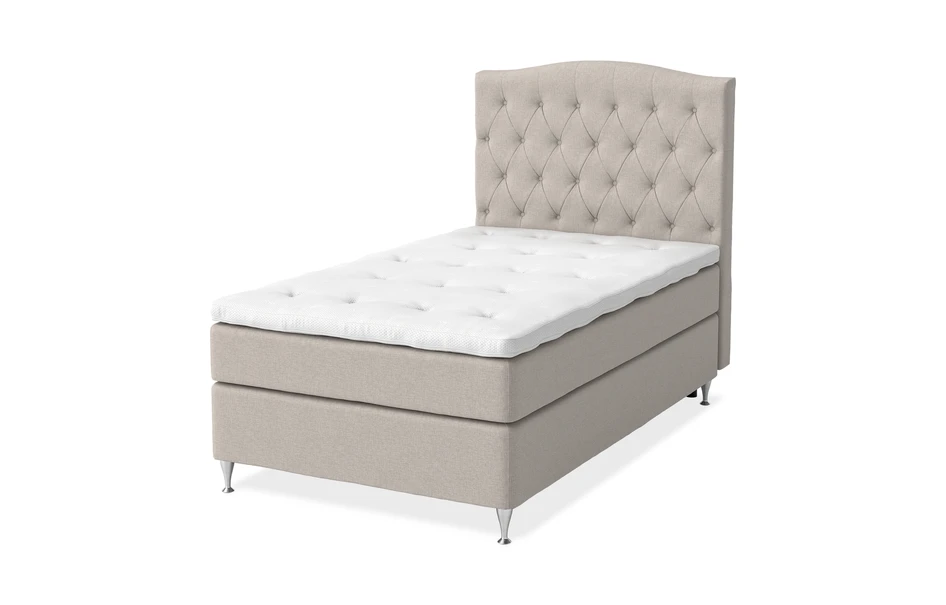 Sleep Delux - Kontinentalsäng, enkelsäng med bäddmadrass Sleep Delux vit - Beige
