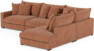 Rossi - 3-sits soffa med divan höger - Gul