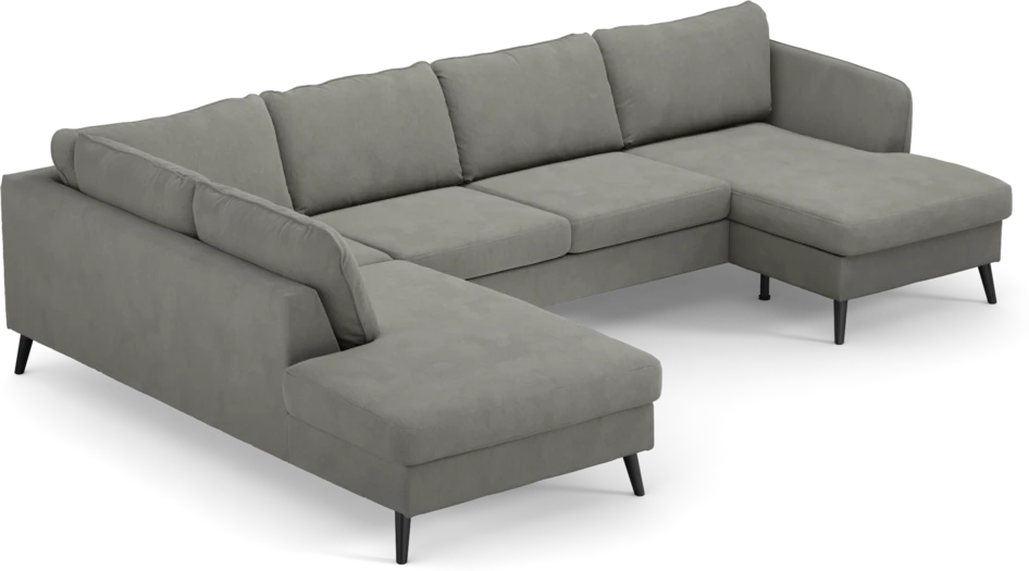 County - 3-sits soffa med divan vänster och schäslong höger - Grå