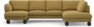 Madison Lux - 2-sits soffa med schäslong vänster och divan höger - Gul