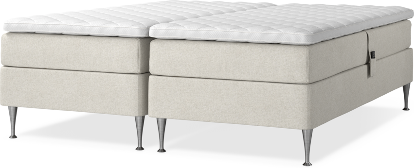 Delux Sense - Ställbar säng, dubbelsäng med bäddmadrass - Beige