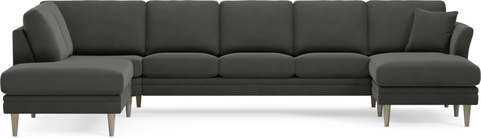 Eden - 3-sits soffa med divan vänster och schäslong höger - Grå