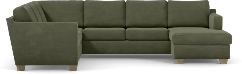 Friday - Hörnsoffa, 2+3-sits med schäslong höger - Grön