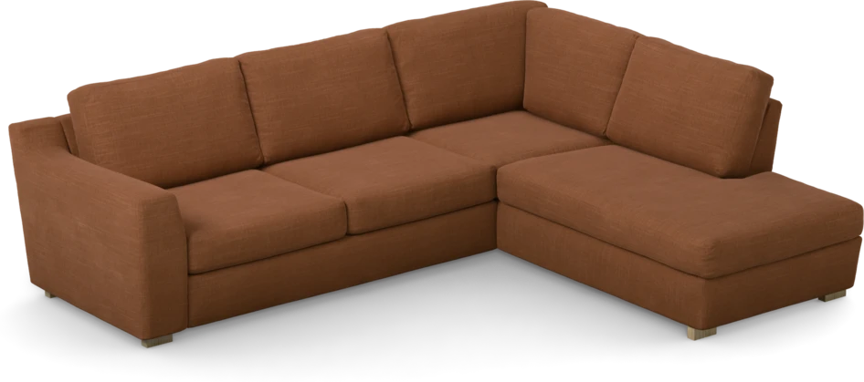 Friday - 2,5-sits soffa med divan höger - Orange