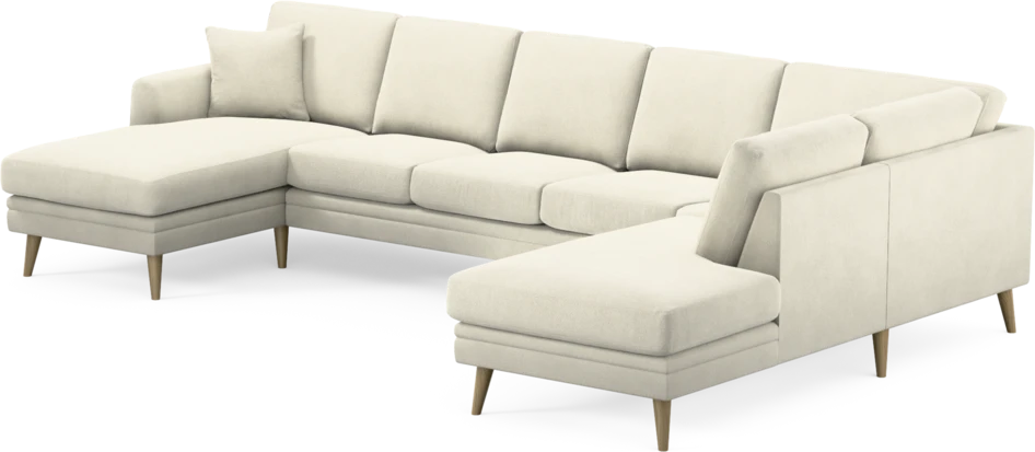 Eden - 3-sits soffa med schäslong vänster och divan höger - Vit