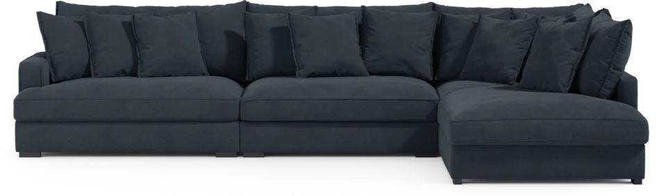 Rossi - 4-sits soffa med divan höger - Blå