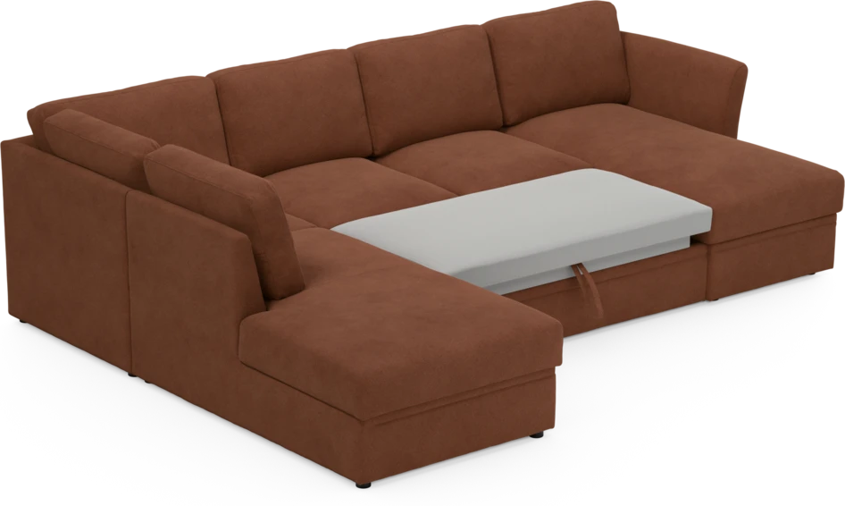 Öland - Bäddsoffa med divan vänster och schäslong höger - Orange
