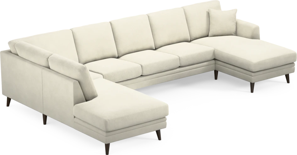 Eden - 3-sits soffa med divan vänster och schäslong höger - Vit
