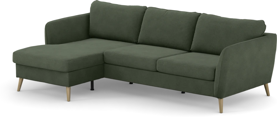 County - 3-sits soffa med flyttbar schäslong - Grön