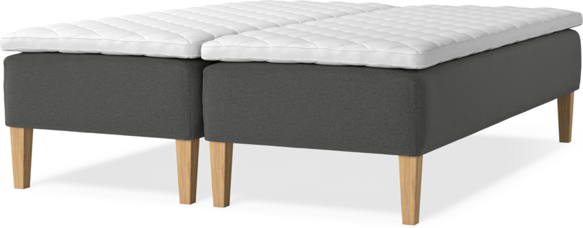 Delux Sense - Ramsäng, dubbelsäng med bäddmadrass - Grå