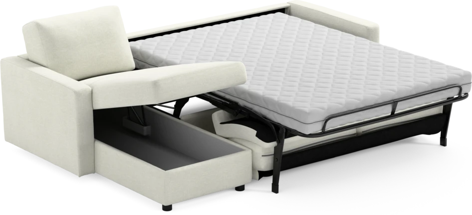 Lindö - Bäddsoffa 2,5-sits med schäslong, vändbar - Vit