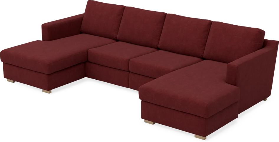 Friday - 2-sits soffa med två schäslonger - Rosa