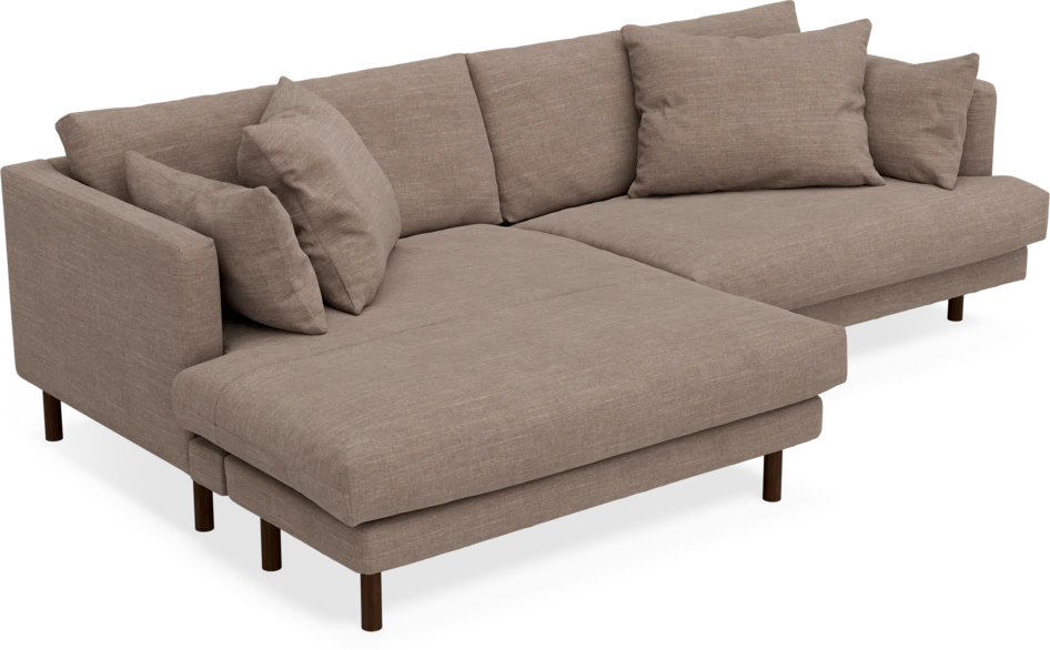 Harper - 4-sits med schäslong XL vänster - Brun