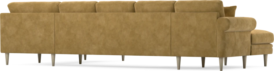 Eden - 3-sits soffa med schäslong vänster och divan höger - Gul