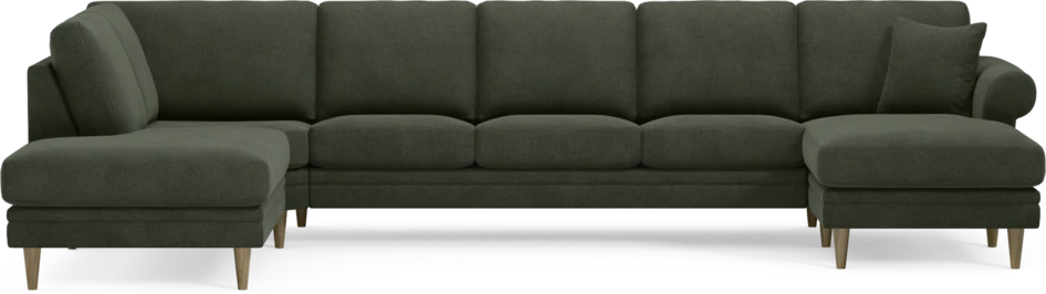 Eden - 3-sits soffa med divan vänster och schäslong höger - Grön