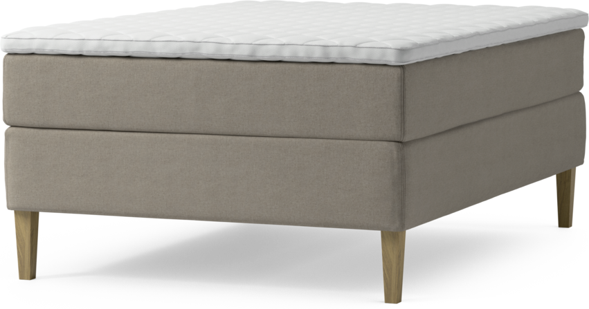 Delux Dream - Kontinentalsäng, enkelsäng 140 cm med bäddmadrass och sängben - Beige