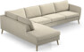 County - 3-sits soffa med divan vänster - Beige