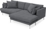 Harper - 4-sits med schäslong XL höger - Grå
