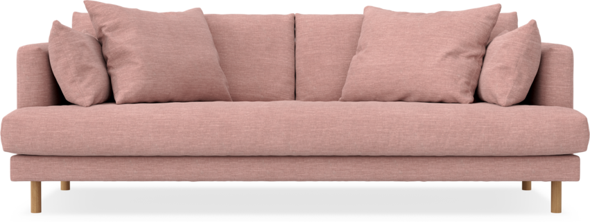 Harper - 3-sits soffa, hel dyna - Rosa