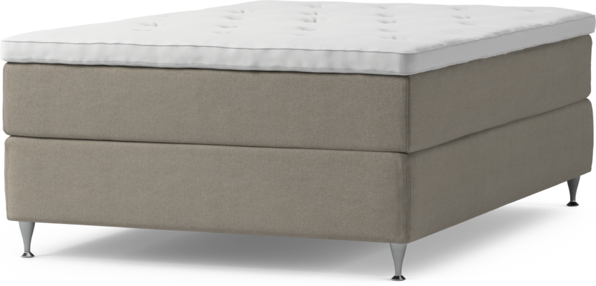 Delux Dream - Kontinentalsäng, enkelsäng 140 cm med bäddmadrass och sängben - Beige