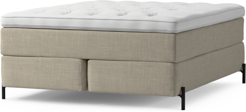 Delux Dream - Kontinentalsäng, dubbelsäng med bäddmadrass och sängben - Beige