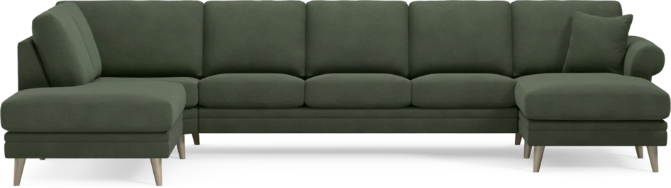 Eden - 3-sits soffa med divan vänster och schäslong höger - Grön