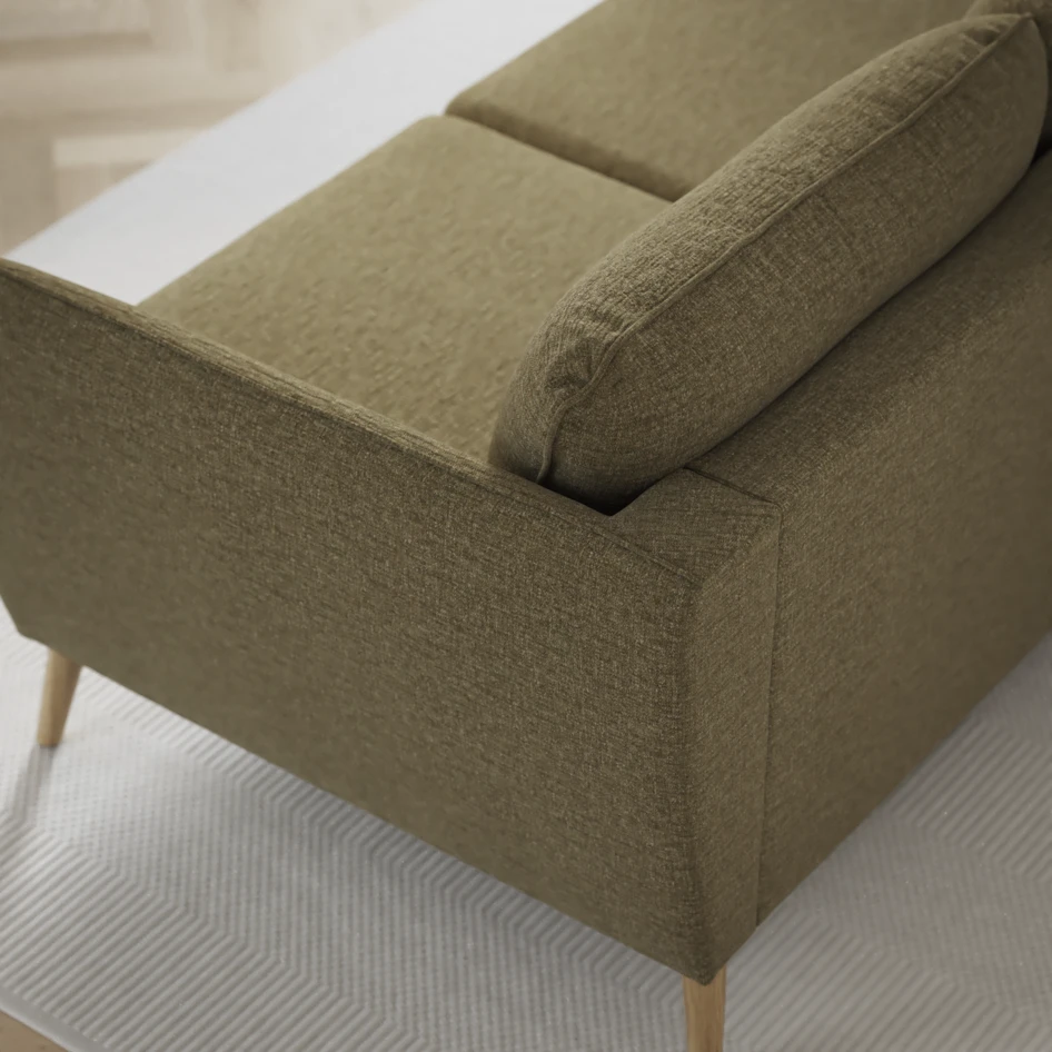 County - 3-sits soffa med divan höger - Grön