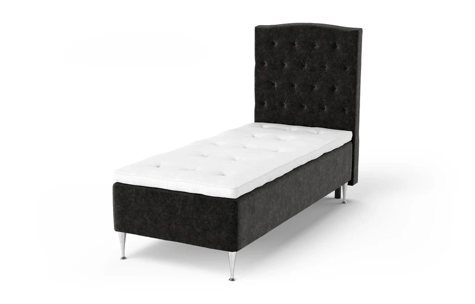 Dream Delux - Ramsäng, enkelsäng med bäddmadrass Sleep Delux vit - Svart