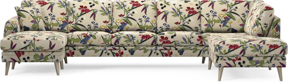 Eden - 3-sits soffa med schäslong vänster och divan höger - Flerfärgad