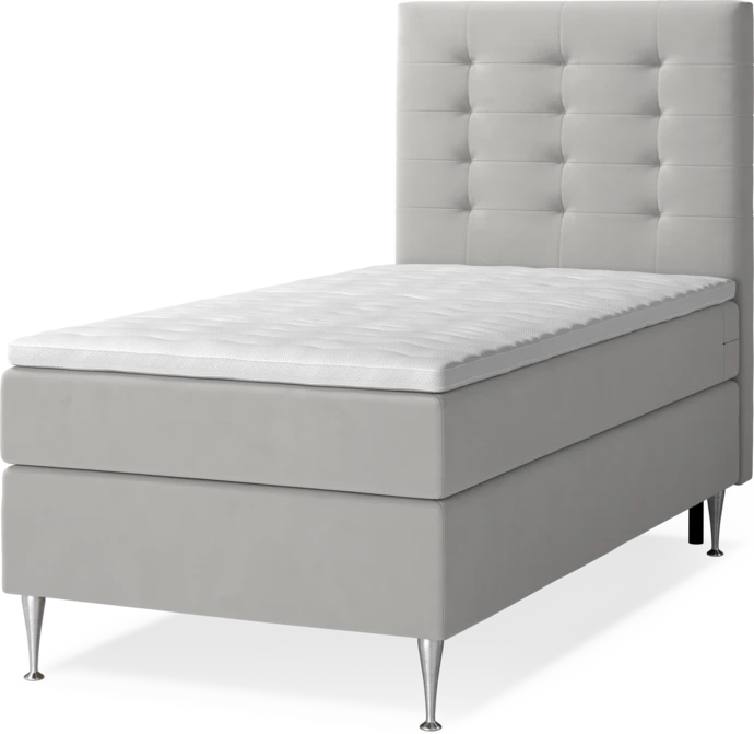 New York, Kontinentalsäng, enkelsäng med bäddmadrass, sängben och sänggavel trensad